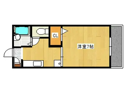 アーバンリオグランデ(1K/1階)の間取り写真