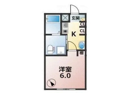 マリアージュ(1K/3階)の間取り写真
