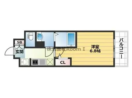 METROSA谷町六丁目サウス(1K/9階)の間取り写真