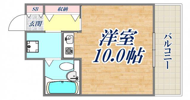ジュネス神戸(ワンルーム/2階)の間取り写真