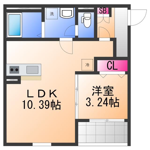 FSTYLE羽衣5号館(1LDK/1階)の間取り写真