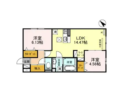 レ リヤン ファミリオVIII(2LDK/1階)の間取り写真