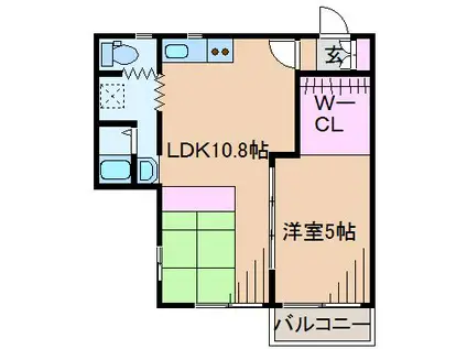 ダイユー41番館(1LDK/2階)の間取り写真