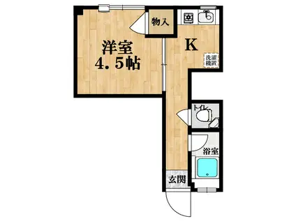 大平ビル(1K/4階)の間取り写真