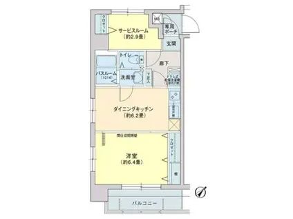 エクセシオーネお茶の水女子大前(1SDK/1階)の間取り写真