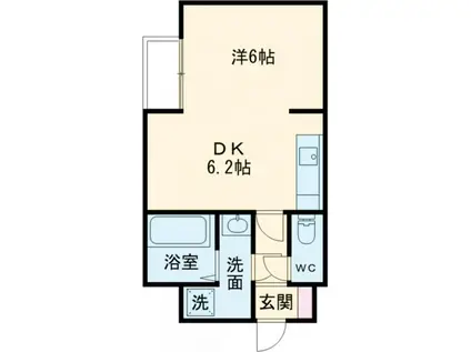 グランディオ戸尾(1DK/4階)の間取り写真