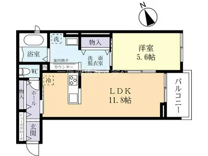 グランフォレスト流星台(1LDK/3階)の間取り写真