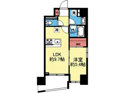 FELICE元町(1LDK/3階)の間取り写真