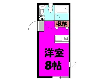 ケイフラッツ(ワンルーム/2階)の間取り写真