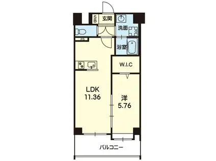 MON REVE新大江(1LDK/4階)の間取り写真