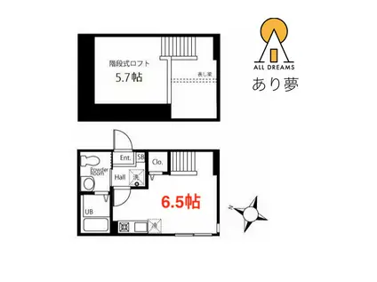 ハーミットクラブハウス神奈川新町II(ワンルーム/1階)の間取り写真