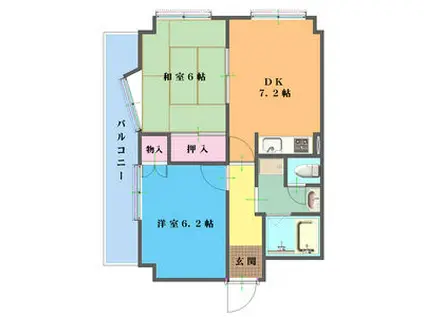 ファルコン熱田(2DK/3階)の間取り写真