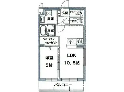 ルシュマン・ボヌール(1LDK/3階)の間取り写真