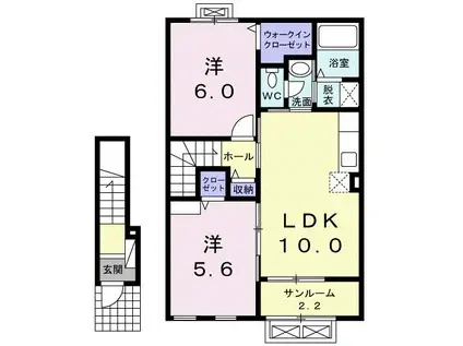 メゾン ナチュール(2LDK/2階)の間取り写真