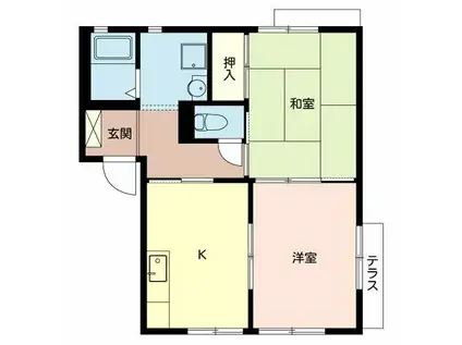 ツゥーエス新金岡(2K/1階)の間取り写真