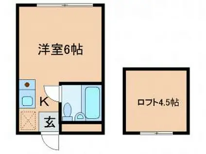 サンシャトー21(1K/2階)の間取り写真