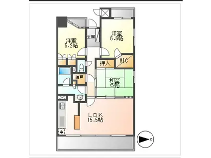 フォレストビュータワー鹿田町1(3LDK/1階)の間取り写真