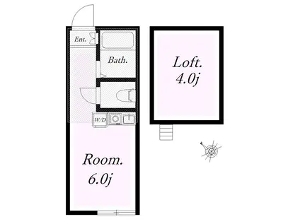 ユナイト三ッ沢シャトルーの杜(ワンルーム/1階)の間取り写真