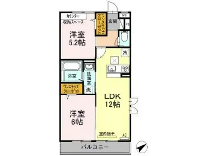 プラムスクエア(2LDK/2階)の間取り写真