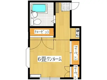 コーユーハイム(ワンルーム/1階)の間取り写真