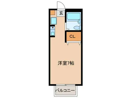 コーポ里美III(ワンルーム/2階)の間取り写真