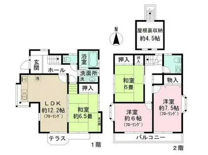 西大泉二丁目戸建(4LDK/1階)の間取り写真