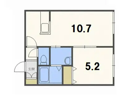 アルシオーネ北野 (1LDK/3階)の間取り写真