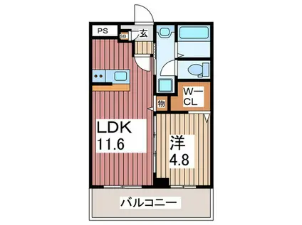 ブライトック南越谷(1LDK/3階)の間取り写真