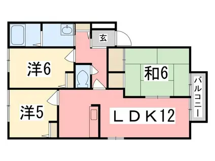 グリーンハイツR(3LDK/2階)の間取り写真