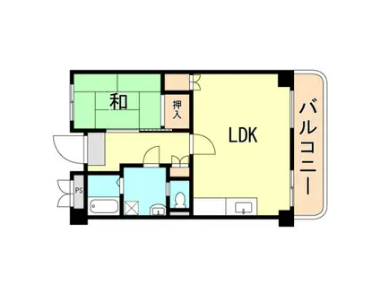 グリーンハイツ諏訪山(1LDK/5階)の間取り写真