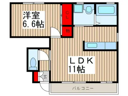ショコラーデI(1LDK/1階)の間取り写真