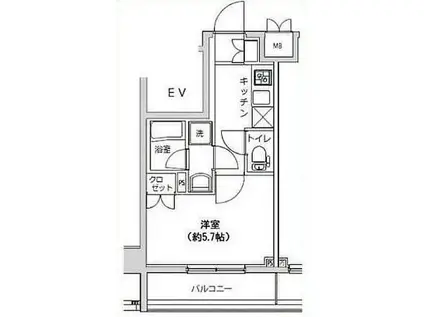 RISING PLACE 綾瀬二番館(1K/8階)の間取り写真