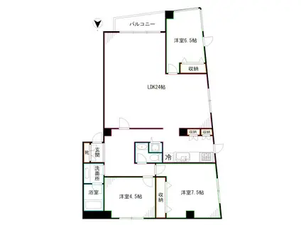 A.B.PALACE(3LDK/2階)の間取り写真