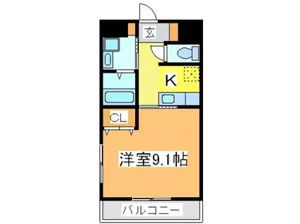 スタープラザ西条(1K/4階)の間取り写真