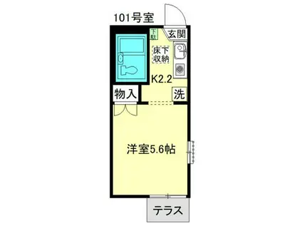 リヴェール・ユウ(1K/1階)の間取り写真