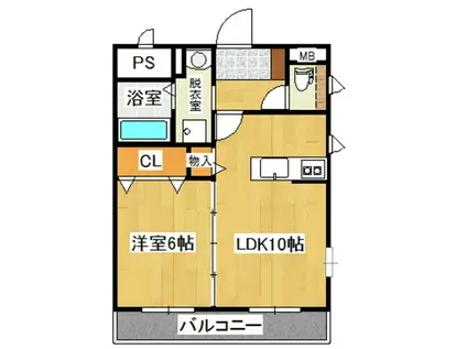 ひたち野桜風マンション(1LDK/3階)の間取り写真