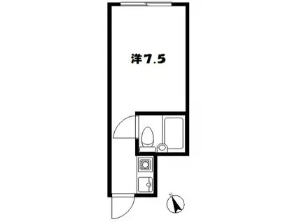 東中野アパートメンツ(ワンルーム/3階)の間取り写真