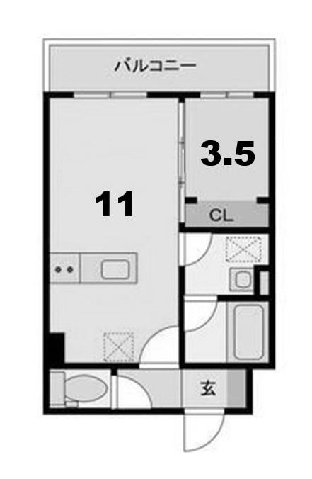 LIFE LINE 38(1LDK/1階)の間取り写真