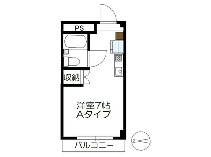 コスミック(ワンルーム/6階)の間取り写真