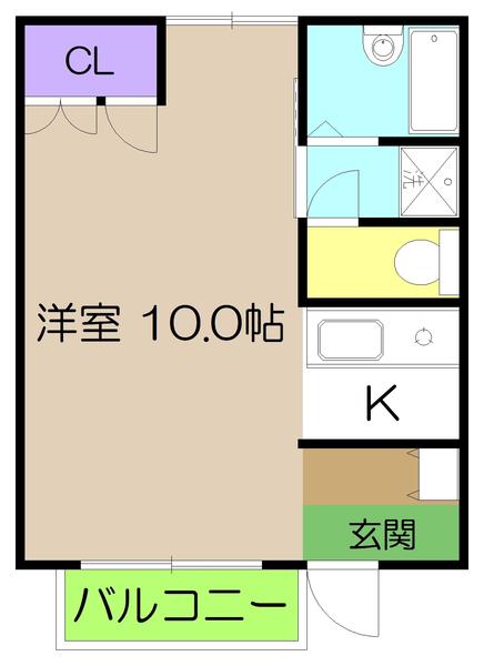リドーヴェール(ワンルーム/1階)の間取り写真