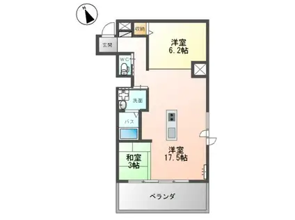 イマイエ・アーバンコネクション(1SLDK/2階)の間取り写真