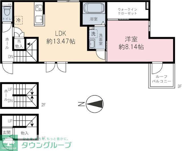 PEEK-A-BOO(1LDK/3階)の間取り写真