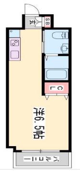 ライフデザイン三宮東(1DK/2階)の間取り写真