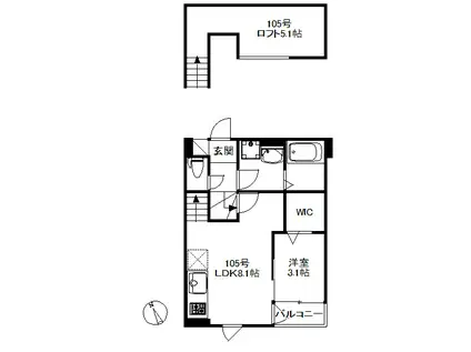 MAISON SOLEIL(1LDK/1階)の間取り写真