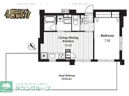 グーディッシュ久米川(1LDK/4階)の間取り写真
