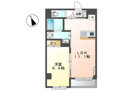 LA SEED REVE(1LDK/1階)の間取り写真