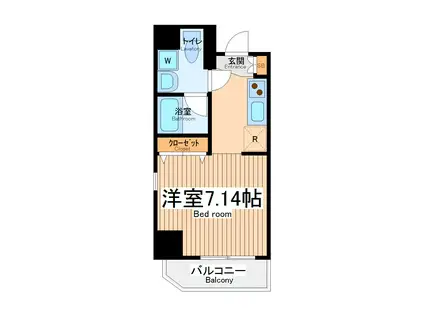 ドールマウスタワー(ワンルーム/7階)の間取り写真