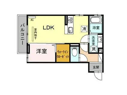 D-ROOMSUMON弁天橋II(1LDK/1階)の間取り写真