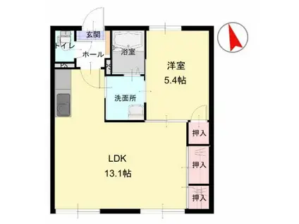 フレグランス桜木(1LDK/1階)の間取り写真