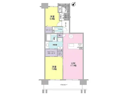 メゾン・ヴァンベール東静岡(2LDK/6階)の間取り写真